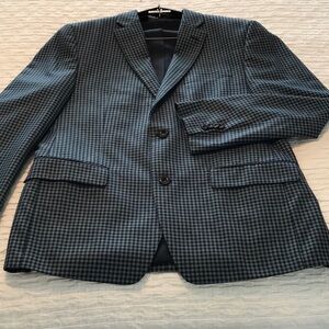 Men’s Michael Kors Sport Coat Size 40R Navy/Gray Check Worn less than 8 times
